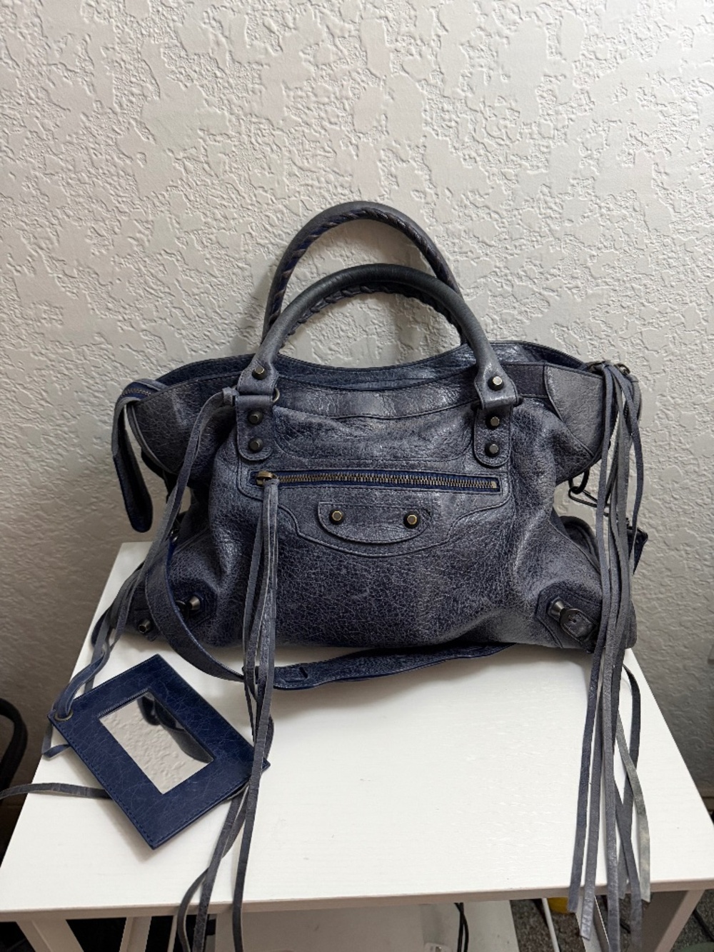 Blue Balenciaga city bag medium